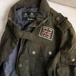 Barbour rare Amelia flightwing jacket in khaki waxed cotton sz 6